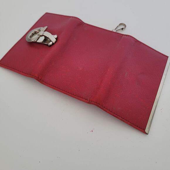 Salvatore Ferragamo Gancini Key Case Ring Holder Wallet Leather Small Pink - Picture 7 of 8